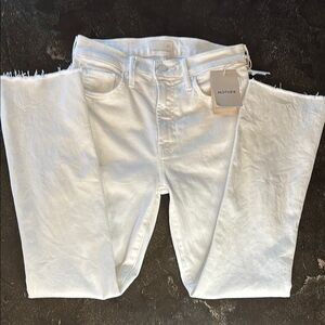 MOTHER White Ankle & Cropped Jeans